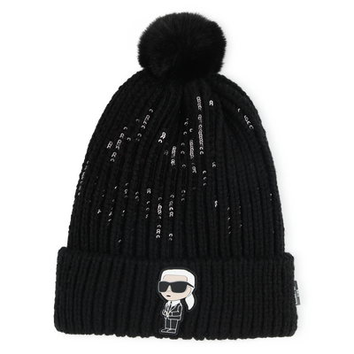 Gorro de punto con pomp&oacute;n KARL LAGERFELD KIDS NI&Ntilde;A