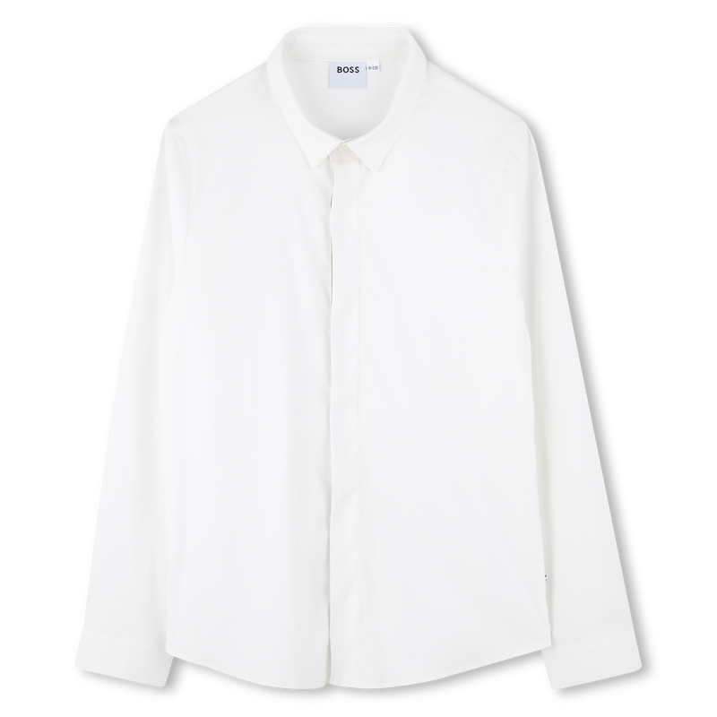 Camisa ajustada de popelina BOSS 
                        NI&Ntilde;O