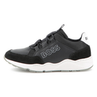 Zapatillas de imitaci&oacute;n y lona, NEGRO, hi-res