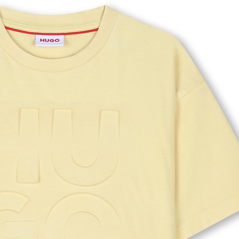 Camiseta de algod&oacute;n deste&ntilde;ida HUGO 
                        NI&Ntilde;O