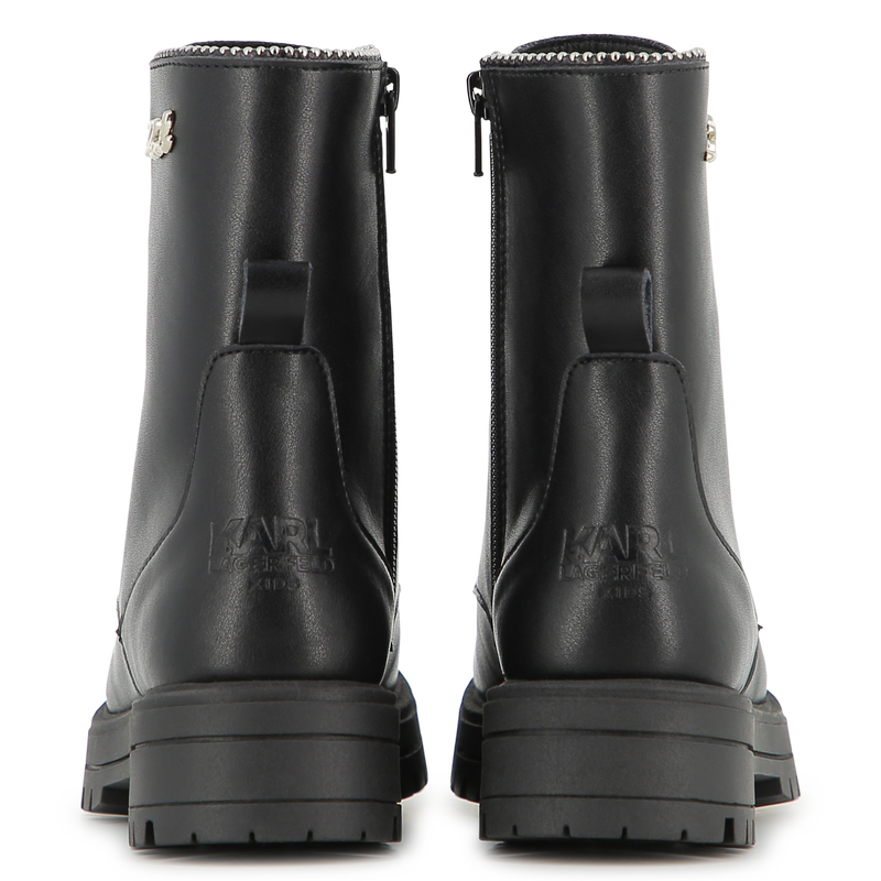 Bota de cordones a media ca&ntilde;a en piel de vacuno KARL LAGERFELD KIDS 
                        NI&Ntilde;A