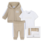 Conjunto de c&aacute;rdigan + pantal&oacute;n + camiseta BOSS 
                    NI&Ntilde;O