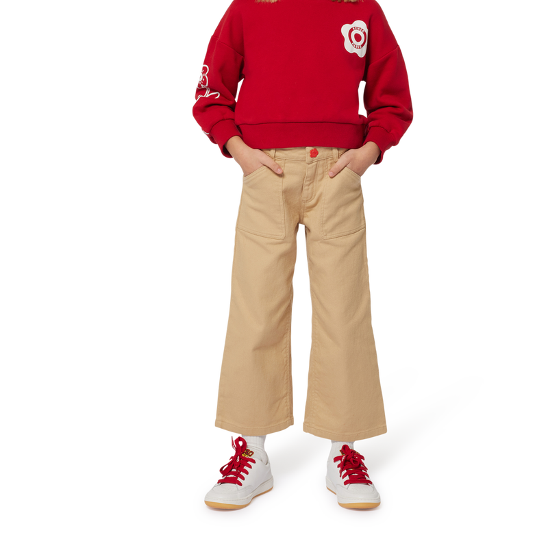 Pantal&oacute;n acampanado de algod&oacute;n KENZO KIDS 
                        NI&Ntilde;A