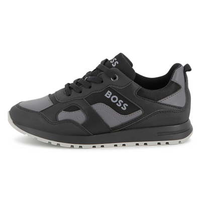 Zapatillas de imitaci&oacute;n y lona BOSS NI&Ntilde;O