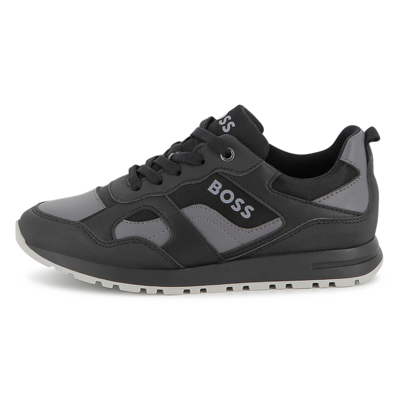 Zapatillas de imitaci&oacute;n y lona BOSS 
                        NI&Ntilde;O