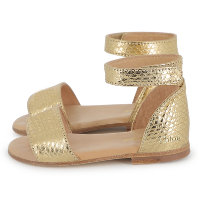 Sandalias con correas de cuero CHLOE NI&Ntilde;A
