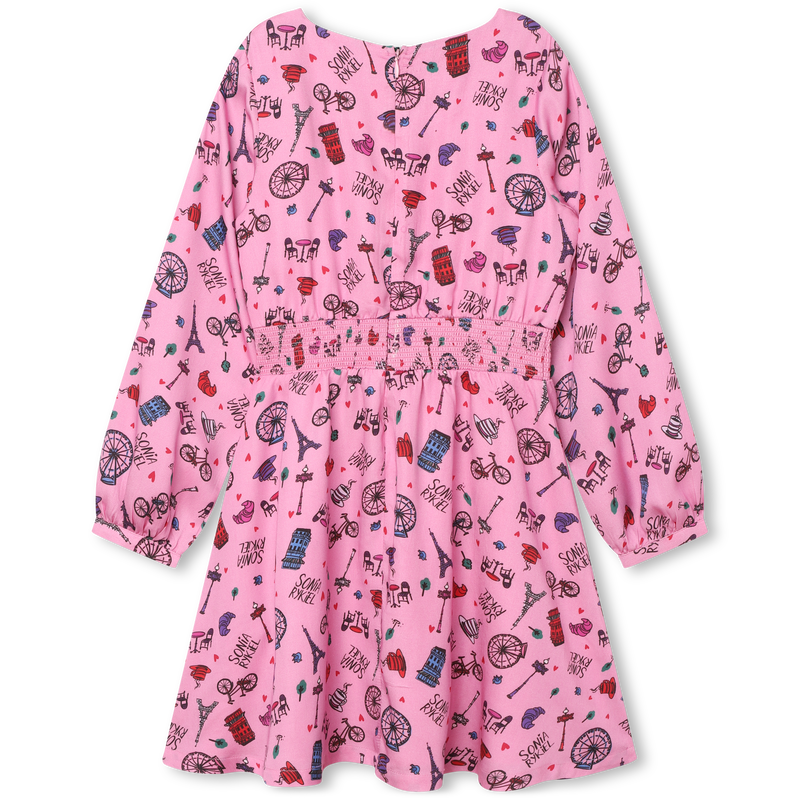 Vestido con volantes estampado