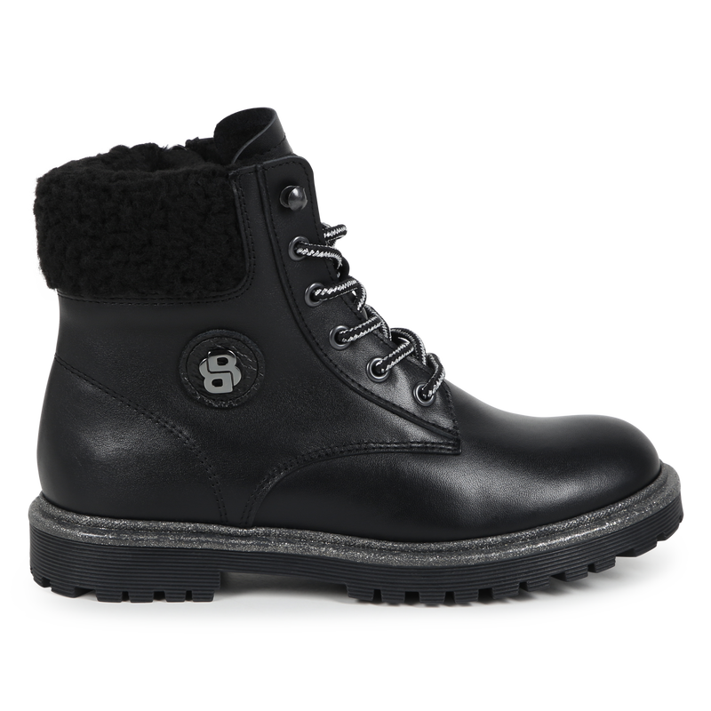 Botines de piel y cordones BOSS 
                        NI&Ntilde;A