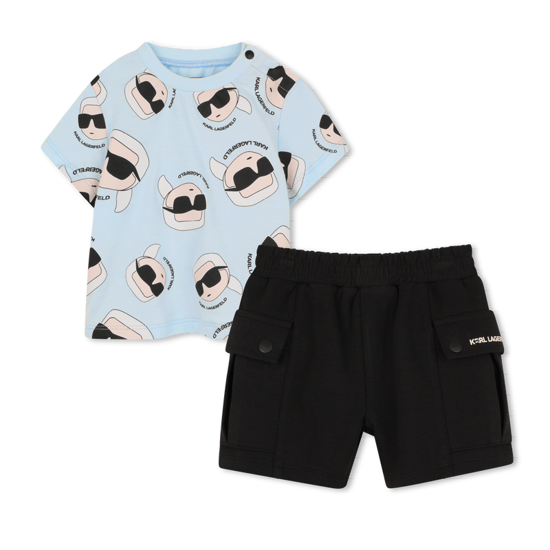 CONJUNTO DE CAMISETA Y PANTAL&Oacute;N CORTO KARL LAGERFELD KIDS 
                        NI&Ntilde;O