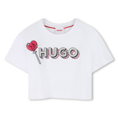 Camiseta con parche y logo HUGO NI&Ntilde;A