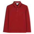 Polo de manga larga, ROJO OSCURO, hi-res