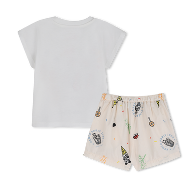 CONJUNTO DE CAMISETA Y PANTAL&Oacute;N CORTO KENZO KIDS NI&Ntilde;O