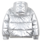 Chaqueta acolchada con capucha plateada DKNY 
                    NI&Ntilde;A