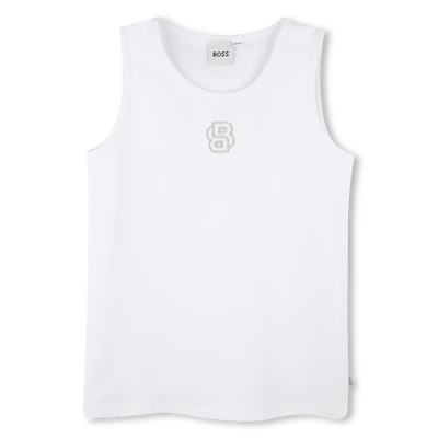 Camiseta sin mangas bordada BOSS NI&Ntilde;A