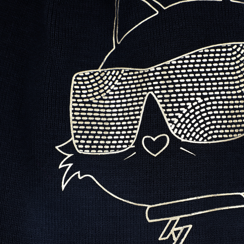 Gorro de punto con pomp&oacute;n KARL LAGERFELD KIDS 
                        NI&Ntilde;A