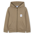 Sudadera con capucha con cremallera, BEIG OSCURO, hi-res