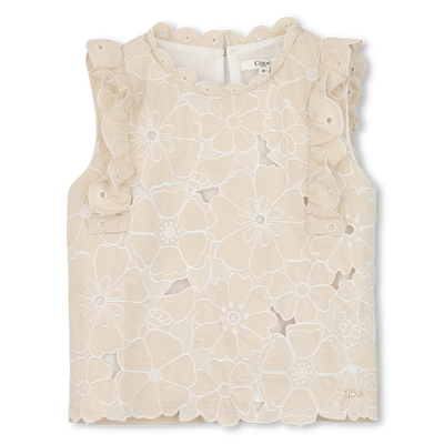 CAMISETA CON BORDADO FLORAL CHLOE NI&Ntilde;A