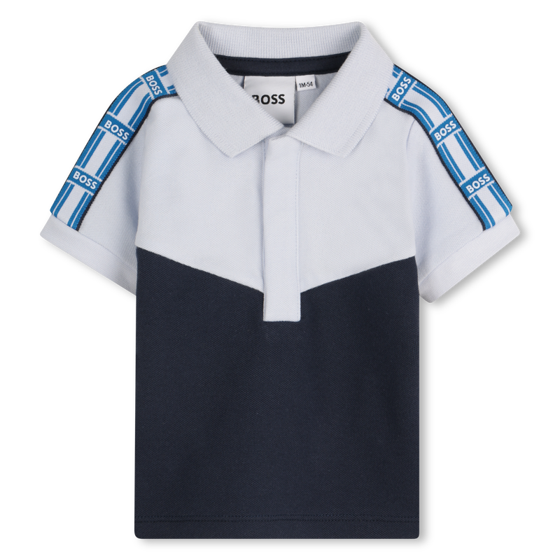 Polo con trenzado en la manga BOSS 
                        NI&Ntilde;O