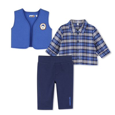 Conjunto de c&aacute;rdigan, camisa y pantal&oacute;n TIMBERLAND NI&Ntilde;O