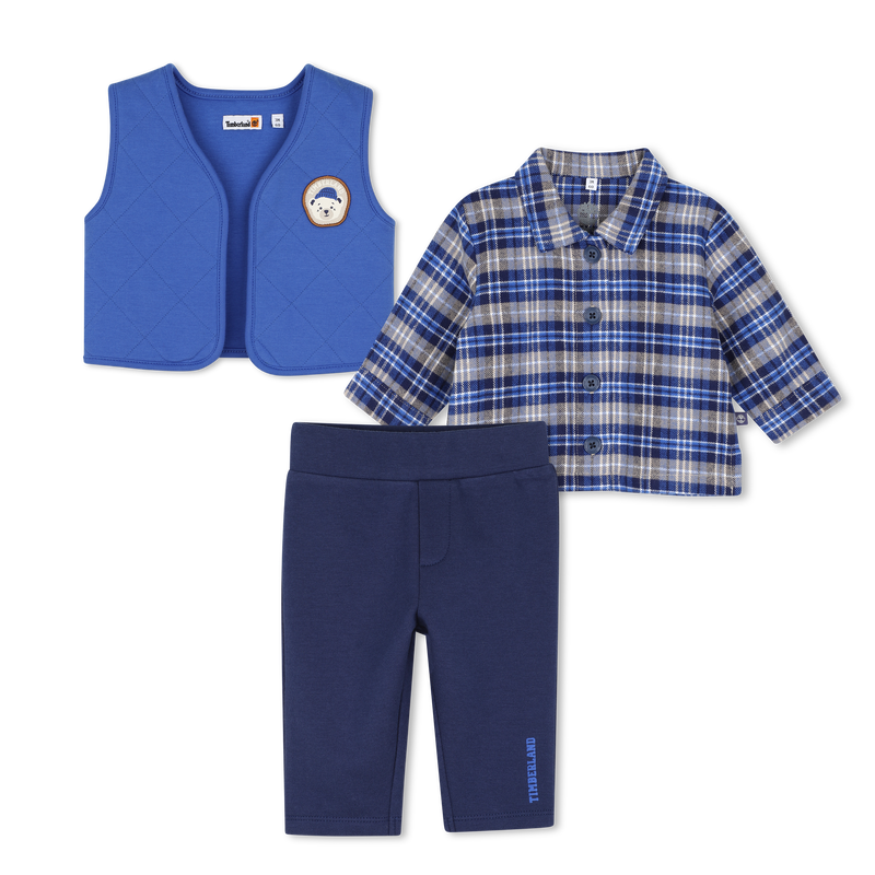 Conjunto de c&aacute;rdigan, camisa y pantal&oacute;n TIMBERLAND 
                        NI&Ntilde;O