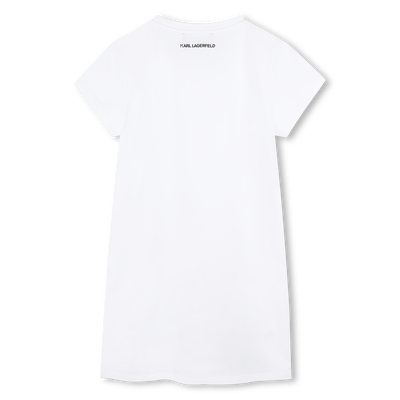 Vestido de manga corta bordado KARL LAGERFELD KIDS NI&Ntilde;A