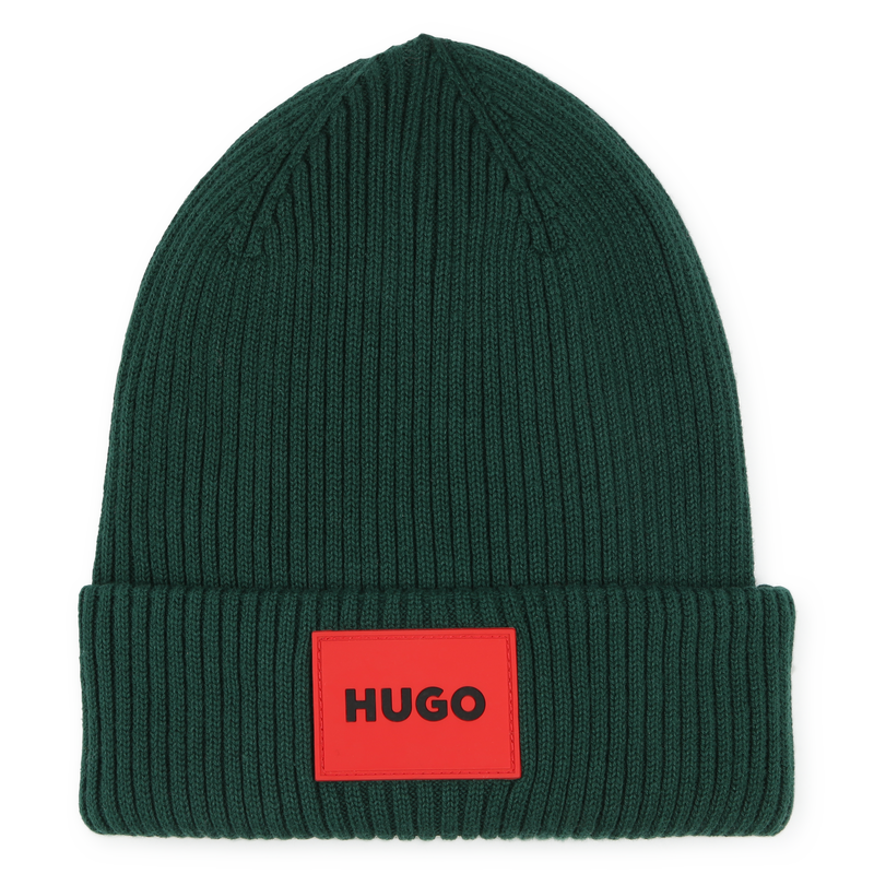 Gorro de punto de algod&oacute;n HUGO 
                        UNISEXO