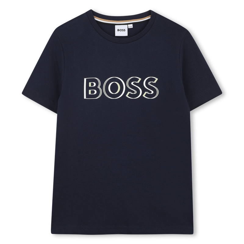 Camiseta algod&oacute;n y manga corta BOSS 
                        NI&Ntilde;O