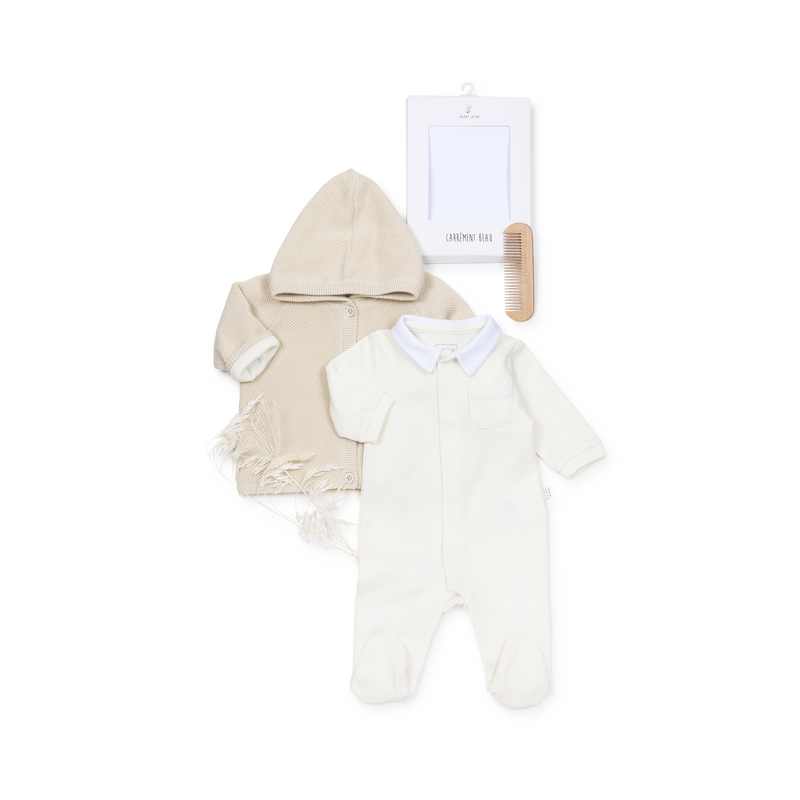 Chaqueta con capucha de punto