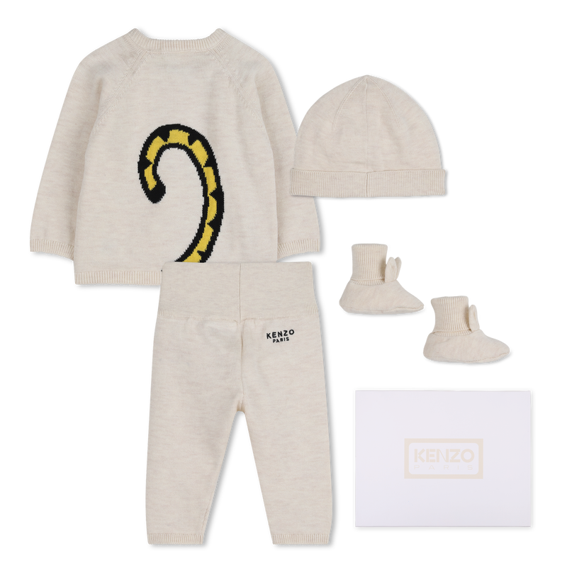Conjunto de sweater, pantalones, gorro y calcetine KENZO KIDS 
                        UNISEXO