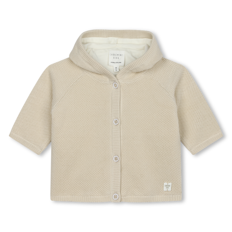 Chaqueta con capucha de punto