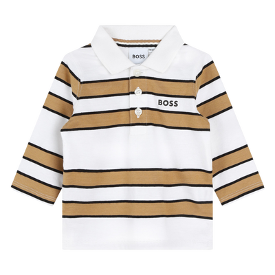 Polo de algod&oacute;n de rayas BOSS NI&Ntilde;O