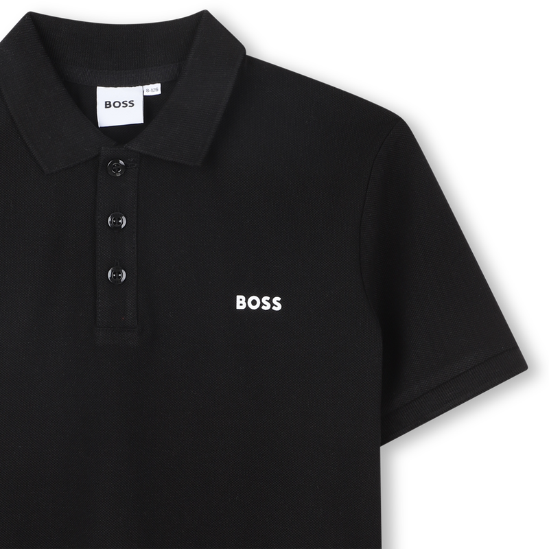 Polo de algod&oacute;n con logo BOSS 
                        NI&Ntilde;O
