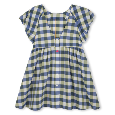 Vestido algod&oacute;n de cuadros KENZO KIDS NI&Ntilde;A