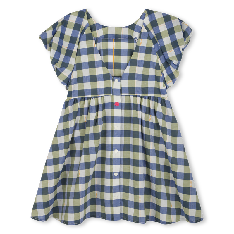 Vestido algod&oacute;n de cuadros KENZO KIDS 
                        NI&Ntilde;A