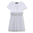 Vestido bimaterial manga corta KARL LAGERFELD KIDS 
                    NI&Ntilde;A