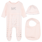 Pijama, gorro y babero algod&oacute;n MICHAEL KORS 
                    NI&Ntilde;A
