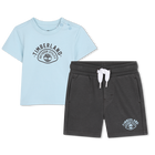 Conjunto de camiseta y pantal&oacute;n corto, AZUL CIELO, hi-res