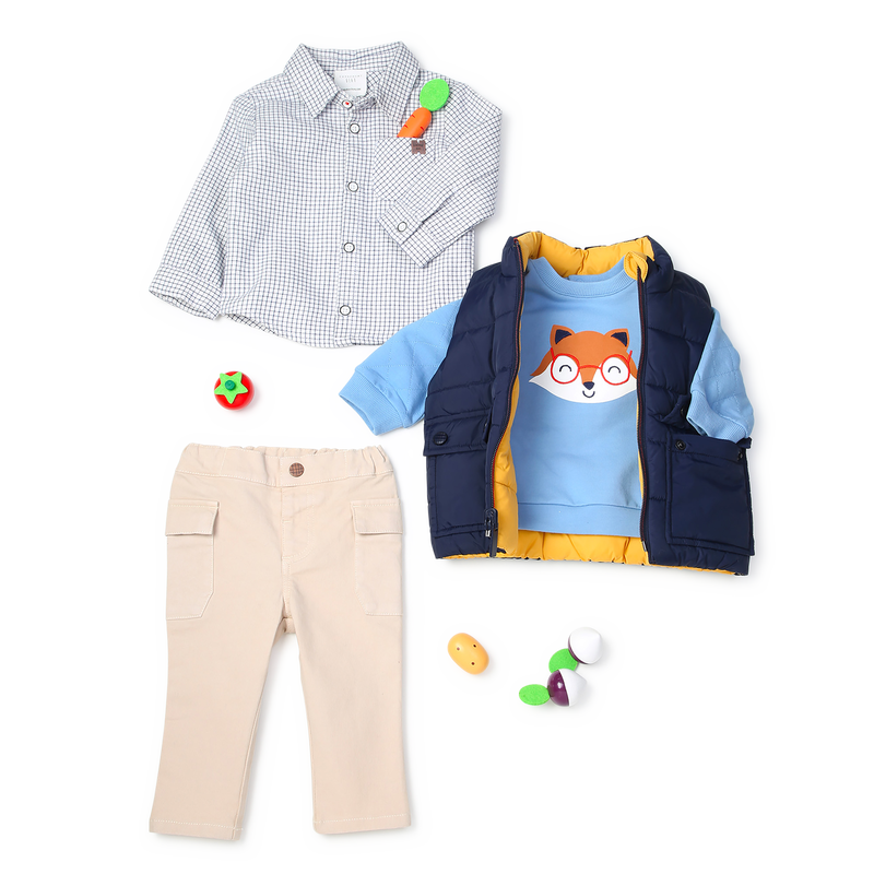 Camisa de franela con cuadros CARREMENT BEAU 
                        NI&Ntilde;O