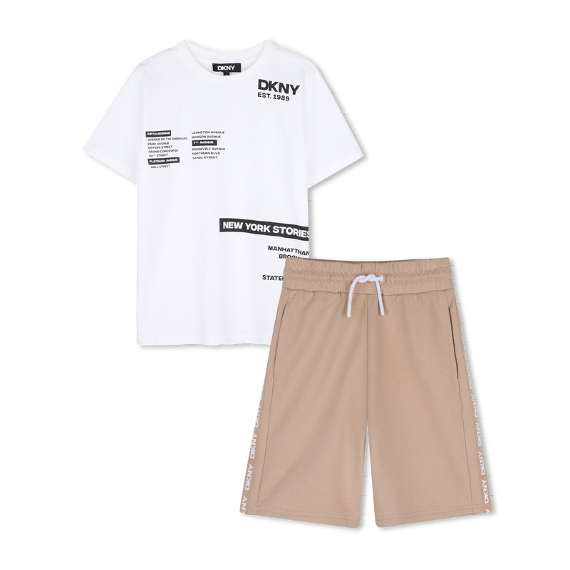 CONJUNTO DE CAMISETA Y BERMUDAS DKNY 
                        NI&Ntilde;O