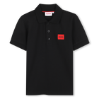 Polo de manga corta, NEGRO, hi-res