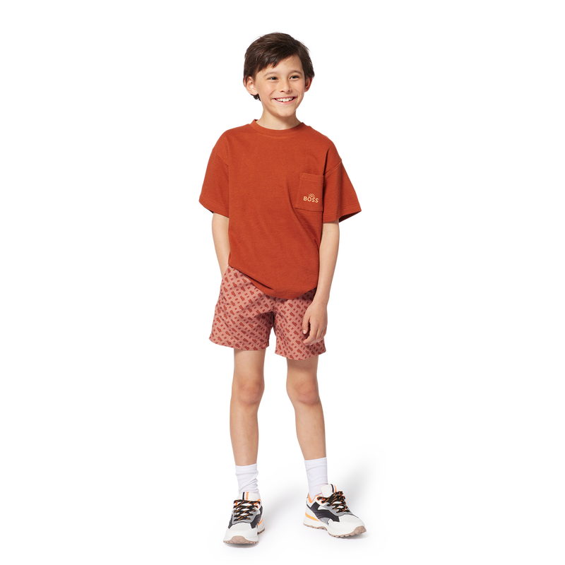 Camiseta de algod&oacute;n bordada BOSS 
                        NI&Ntilde;O