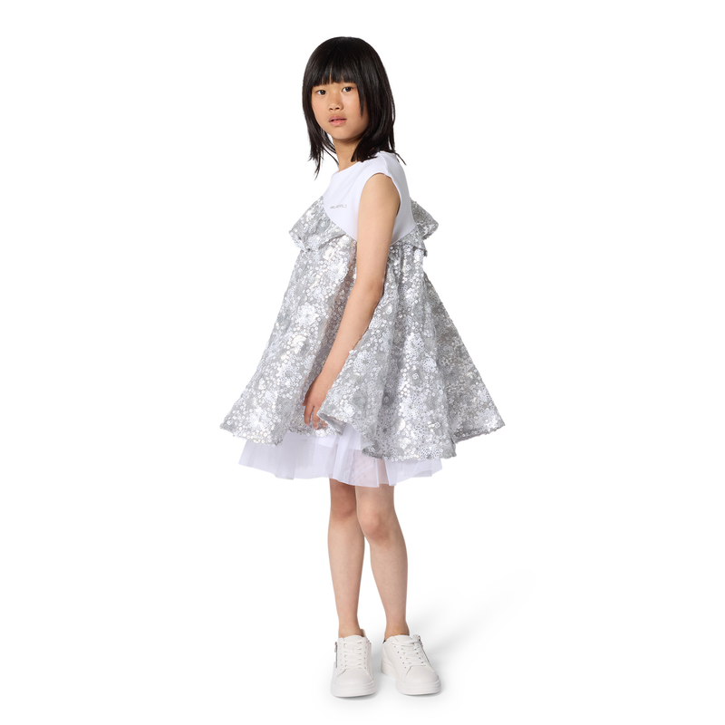 VESTIDO CEREMONIAL BIMATERIAL KARL LAGERFELD KIDS 
                        NI&Ntilde;A
