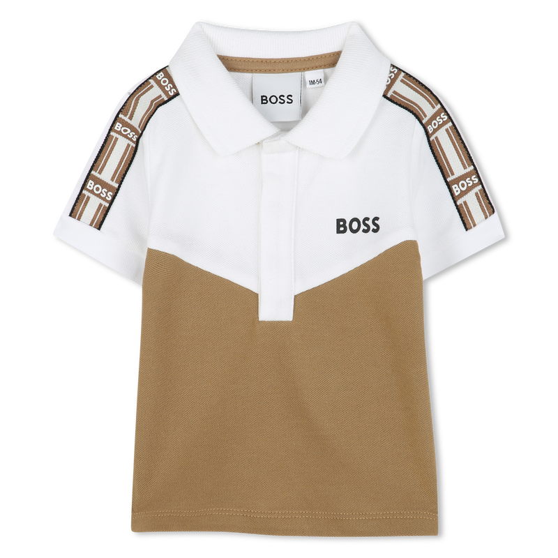 Polo con trenzado en la manga BOSS 
                        NI&Ntilde;O