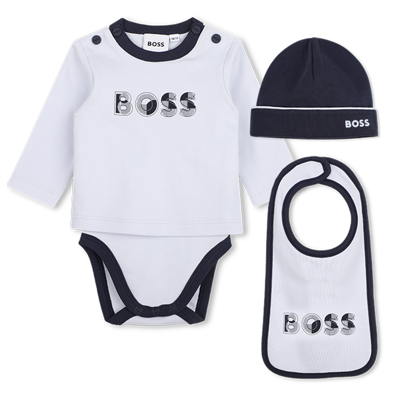 Conjunto de mono, peto y gorro BOSS 
                        NI&Ntilde;O