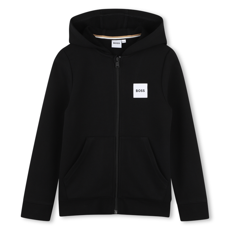 SUDADERA CON CAPUCHA CON CREMALLERA BOSS 
                        NI&Ntilde;O