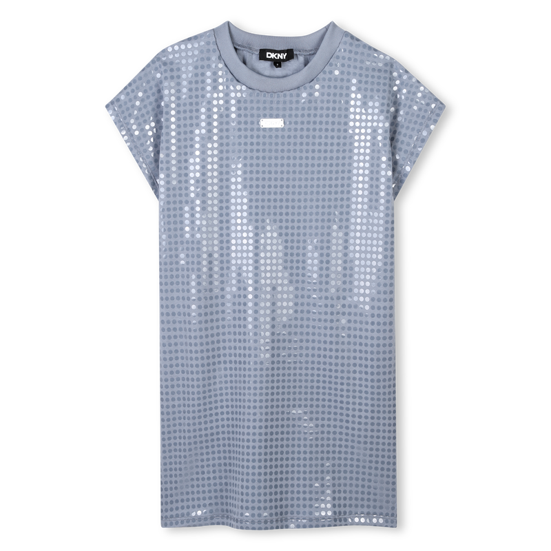 Vestido algod&oacute;n y lentejuelas DKNY 
                        NI&Ntilde;A