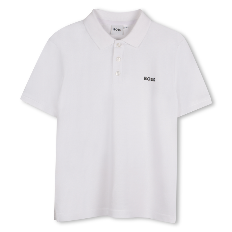 Polo de algod&oacute;n con logo BOSS 
                        NI&Ntilde;O