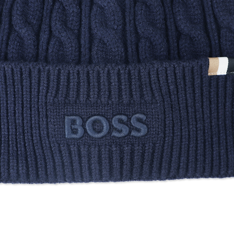 Gorro de punto trenzado BOSS 
                        NI&Ntilde;O