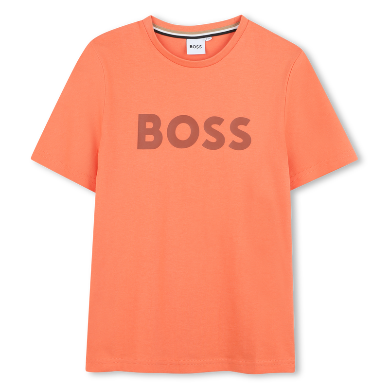 Camiseta manga corta y algod&oacute;n BOSS 
                        NI&Ntilde;O