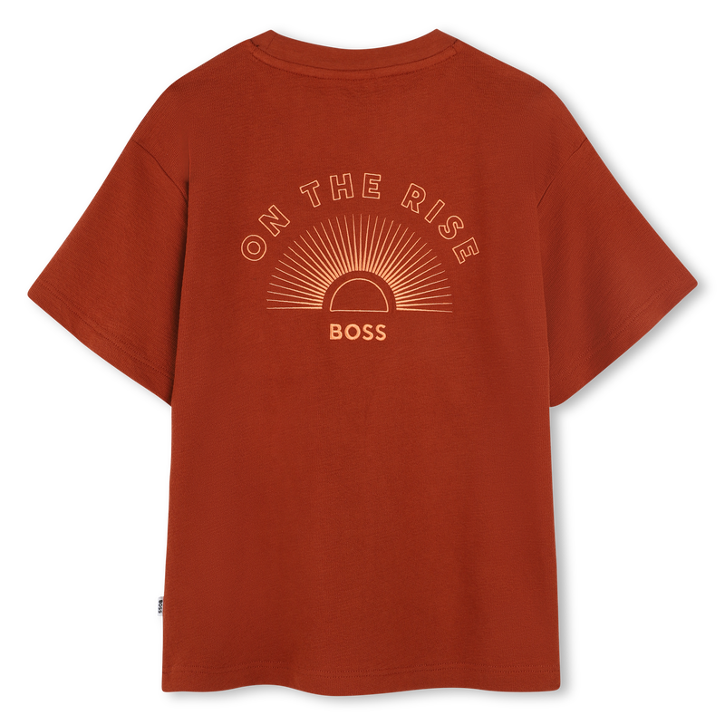Camiseta de algod&oacute;n bordada BOSS 
                        NI&Ntilde;O